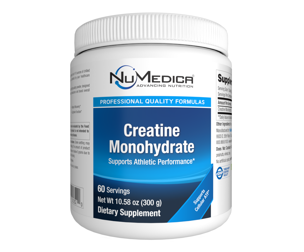 NuMedica Creatine Monohydrate supplement container on a white background